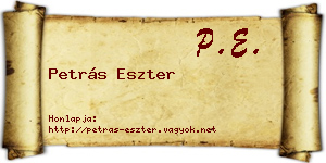 Petrás Eszter névjegykártya